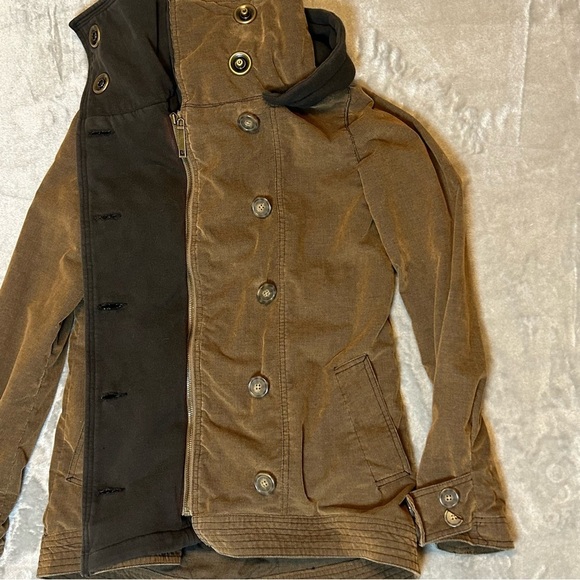 BKE Brown Corduroy Double Breast Insulated Grunge Jacket Coat S Bella Swan Vamp - Picture 7 of 16